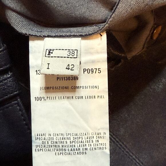 Plein Sud Leather Pant Leggings Navy Blue Size 6 27x25 Luxury Designer - Picture 9 of 11